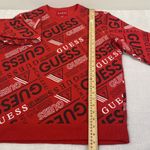 Guess  womens red crewneck all over logo pullover size L Photo 7