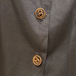 ETAM BRAND VINTAGE BLACK BLOUSE WITH SHEER FLORAL SLEEVES SIZE SMALL/MEDIUM Photo 6