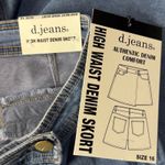 D. Jeans SZ 16 Denim Jean Skort Shorts High-Waisted Stretch Zip-Fly Pockets Blue Photo 7