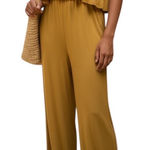 Polly & Esther Strapless Draped Top Mustard Wide Leg Jumpsuit NWOT Size XL Photo 0