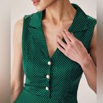 Rihoas Green Polka Dot Sleeveless Midi Dress Size XS Photo 1