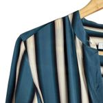 Equipment Connell Blue Striped Long Sleeve Belted Silk Shirt Dress Size Small Photo 7
