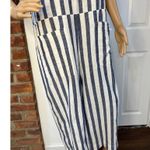 Women’s Beach Lunch Lounge Cotton Stripped Cropped Jumpsuit Nautical Vacation XL Photo 6
