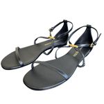 Alexander McQueen NIB Engraved Logo Sandals in Black Size 39.5 Photo 6