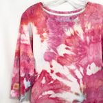 Isaac Mizrahi  Plus‎ Size 2X Top Handmade Tie Dye Crew Neck Pink White 417 Photo 4