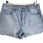 American Eagle  embroidered floral daisy cutoff denim shorts size 6 cute Photo 1
