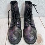 Yin Yang Mandala Chakra Combat Boots Lace Up Vegan Dream Catcher Boho Whimsigoth Size 11 Photo 3