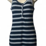 Striped Henley Dress‎ Blue Size L Photo 0