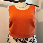 St. John 90s Vtng  Orange Silk Wool Knit Blend Tank Top Shirt Women's Size Large Photo 9