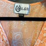 L&B  Embroidered Eyelet Tiered Top Ruffle Flare Bell Sleeves XL XXL 3/4 Sleeve Photo 4