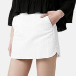 Topshop 🛍️  White Textured Tweed Embroidered A-Line Mini Skirt Size US 6 Photo 0