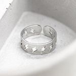 Lightning Bolt Pattern Ring Silver Photo 3