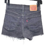 Levi's Women's Stretch Raw Hems High Rise Black Jeans Shorts SZ 25 Hypersoft Photo 1