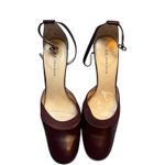 AK Anne Klein Burgundy Leather Ankle Strap Heel Pumps Shoes Women's Size 9M Red Photo 0