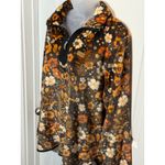 Simply Southern Womens Fleece Pullover Sweatshirt Floral Print Orange Brown XL Black Photo 2