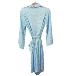 HALSTON X HOMEBODII Cleveland Robe Luxury Satin HH Print Sz Sm‎ Blue Photo 5