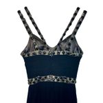 NWT Mandalay Black Gold Silk Beaded Cutout Maxi Long Evening Gown Dress Womens 8 Photo 5