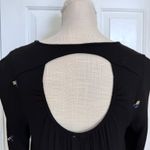 Japna  Black Long Sleeve Embroidered Boho Mini Dress with Open Back Women’s Size M NWT Photo 4