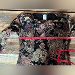 MSK Floral Draped Collar Top – Size Small Black Photo 7