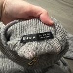 SheIn  Gray Cable Knit Long‎ Sleeve Quarter Zip Pullover Sweater Size S Photo 4