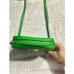 Michael Kors  Charlton Green Leather Gold Push Lock Crossbody Shoulder Bag Purse Photo 8