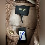 Maje  Belia‎ Faux Fur Jacket in Brown NWT Size 40 Large Photo 9
