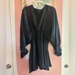 ZARA  Whimsigoth dark fairy dolman sleeve voluminous cinched waist chic dress M Photo 5
