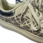 Midnight Velvet White & Silver Platform Sneakers Geometric Cutout EU 41 / US 10 Photo 1