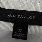 Ann Taylor White Eyelet Knee Length Zipper Slit Straight Pencil Skirt Size 12 Photo 4