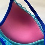 PINK - Victoria's Secret PINK Victoria Secret Blue Lace Racerback Bra SZ L Photo 5