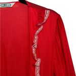 Sears Bazaar Vintage Silky Robe Ruffle Lace Belted Cottage Romantic One Size Red Size undefined Photo 3