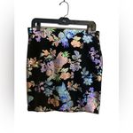 ECI  New York Women’s Silk Like Multi Colored Asian Floral Skirt  Size M Photo 2