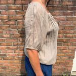 Body Central  Pleated Semi Sheer High Low Top Blouse L Photo 5