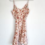 Willow Freddie Orange Floral Satin Cowl Neck Mini Dress Size M Photo 5