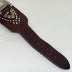 Guess  women’s watch silver tone 22mm quartz rhinestones wide leather running Photo 5