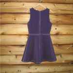 Joie  Womens Purple Fit & Flare Perforated Scuba Mini Dress Photo 3