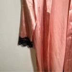 Satin Robe Light Pink Black Lace Trim M Size M Photo 4