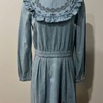 & Other Stories NWT & OTHER STORIES Blue Frill Denim Long Sleeve Turtleneck Dress Size 8 Photo 4