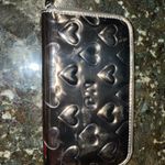 Marc Jacobs MJ Silver Metallic Reflective Hearts Zippered Clutch Wallet R Photo 1