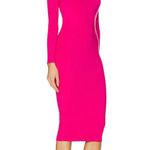 SER.O.YA Irene Dress Midi Long Sleeve Bodycon Cutout Stretch Jersey Pink M NWT Size M Photo 1
