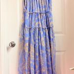Free People Julianna Maxi Dress CHIFFON $168 XS Blue Boho Floral Sheer Lagenlook Photo 2