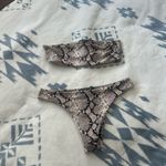 Nasty Gal  nude brown python snake tube top bikini set 10 Photo 3