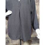 Violet+Claire Violet & Claire Blouse Woman's XL Black White Geometric 3/4 Sleeve Semi Sheer Photo 2