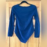 MANGOPOP  Scoop Neckline Long Sleeve Navy Blue Bodysuit Photo 1
