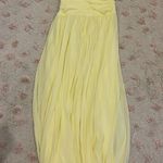 Yellow strapless cut out flower gown Size M Photo 3