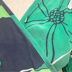 Banana Republic  100% Silk Wrap Dress Green Navy Botanical Print Women Size 10 Photo 6