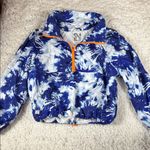 New Look Sport Women's Blue and White Tie-Dye Windbreaker, Size Large Photo 0