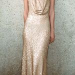 ZARA  sparkling Gold Sequin Halter  Maxi formal Dress holiday evening party Photo 8