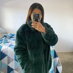 Hollister Green Jacket Faux Fur Photo 1