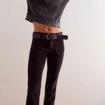 Free People  High Time Velvet Kick Flare Pants NWT Black Photo 0